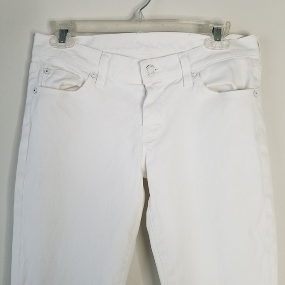 7 For All Mankind Straight Leg Denim Jeans Clean White Size 29 - Picture 2 of 13